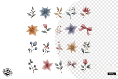 Christmas Winter Floral Borders Clipart Product Image 1