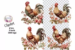 Chicken, Clipart, Ephemera, PNG, Junk journal, Shabby Chic Product Image 1
