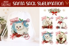Vintage Cat Santa Sack Designs, Christmas Gift Bag Design Product Image 1