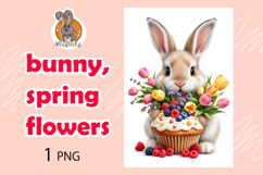 bunny, spring flowers, cupcake Product Image 1