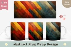 Abstract Mug Wrap Design, Colorful Wooden Mug Sublimation Product Image 1