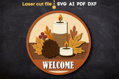 Thanksgiving Welcome SVG laser cut files for Glowforge Product Image 1