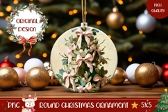 Cute Christmas Round Ornament, Christmas Tree Ornament PNG Product Image 1
