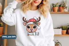Yarn Crochet Christmas Reindeer Png sublimation Product Image 2