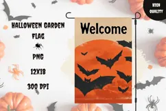 Halloween Bats Garden Flag, Welcome Garden Flag PNG Product Image 1