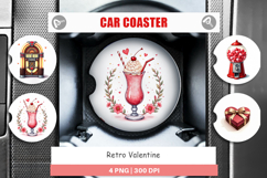 Retro Valentine Cafe Car Coaster Product Image 1