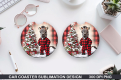 Zebra Car Coaster Sublimation| Christmas Coaster PNG Product Image 1