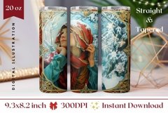 Art Christmas Tumbler Design, Winter Forest Tumbler PNG Product Image 1
