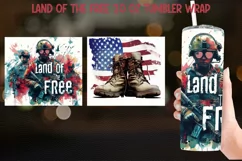 Land of the Free Tumbler PNG, Patriotic Travel Cup Design Product Image 1