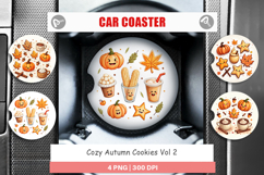Cozy Autumn Cookies Car Coaster Product Image 1