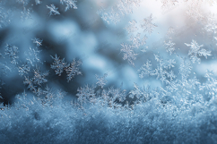 "Detailed Frost Ice Crystals Background - Winter Window Text Product Image 1