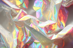 A crumpled holographic foil with rainbow colors and shiny Product Image 1