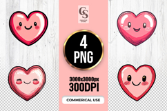 Cute Pink Heart Clipart Sublimation PNG Product Image 1