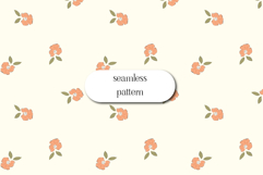 Minimal Peach Floral Seamless Pattern Background Product Image 1