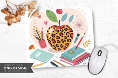 Colorful Leopard Printed Apple Creative Elements Mouse Pad Product Image 1