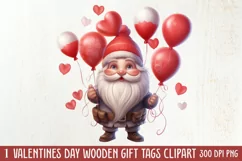 Cute Valentine Gnome Clipart, Gnome Clipart, Cute Gnome Product Image 1