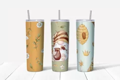 Nice gnomes and sunflowers Skinny tumbler wrap design Product Image 3