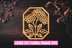 Elegant Floral Frame SVG Design for Laser Cutting Product Image 1