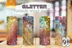 Pink Glitter Tumbler Sublimation, Gold Glitter Tumbler Wrap Product Image 1