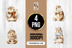 Cute Prairie Dog Sweater Clipart Sublimation PNG Product Image 1