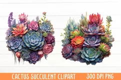 cactus clipart, watercolor cactus, succulent clipart Product Image 1