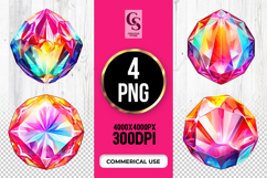 Rainbow Diamond Clipart Sublimation PNG Product Image 1