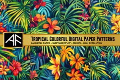Tropical Colorful Digital Paper Patterns Product Image 1