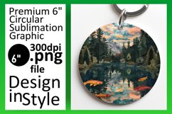 3D Summer Landscape Round Design for Sublimation Product Image 1