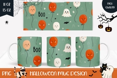 Boo Halloween Mug Template, Ghost Mug Sublimation Product Image 1