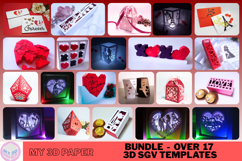 Bundle 17 SVG Valentines Day Wedding and Love Papercraft Product Image 1