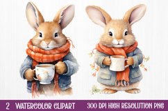 Christmas Animals Coffee Sublimation Clipart, Christmas PNG Product Image 1