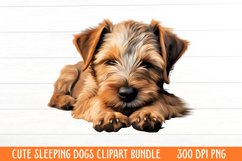 Cute Sleeping Dogs Clipart Product Image 1