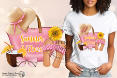 Pink Summer Vibes Beach Tote Design | Tropical Vacation Art Product Image 4