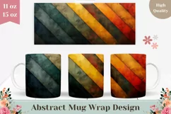 Abstract Mug Wrap PNG, Colorful Wooden Mug Sublimation Product Image 1