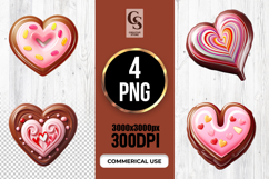 Chocolate Heart Candy Illustration Clipart Sublimation PNG Product Image 1