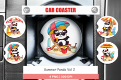 Car Coaster Summer Panda Product Image 1