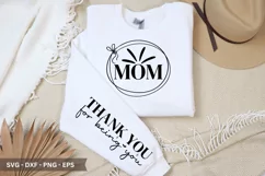 Mom SVG - Mother's Day Sleeve T shirt Design Product Image 1