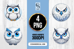 Cute Snowy Owl Clipart Sublimation PNG Product Image 1