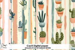 Cacti digital paper, background clipart Product Image 1