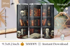 Halloween Tumbler Wrap Design, Magic Books Tumbler Design Product Image 1