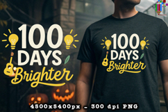 100 Days Brighter Light Bulb School Sublimation Design Product Image 2