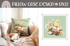 Easter Eggs Pillow Case, Easter Chick Pillow Design Product Image 1