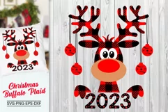 Christmas Buffalo Plaid Reindeer Svg, Christmas Moose Svg Product Image 2