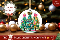 Rustic Christmas Ornament, Winter Round Ornament Design Product Image 1