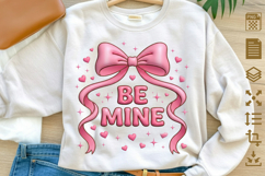 oquette Valentine Sublimation PNG - Be Mine Puffy 3D Text Product Image 1