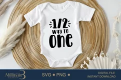 Half Way To One Svg , New born Auntie,Baby S Product Image 1