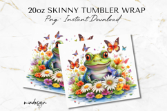 Frog Tumbler Wrap PNG, 20oz Skinny Sublimation Design Product Image 2