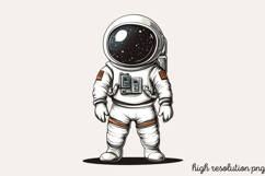 Space of Astronaut Watercolor Clipart PNG Product Image 2