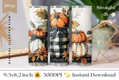 Watercolor Pumpkins Tumbler Design, Fall Tumbler Sublimation Product Image 1