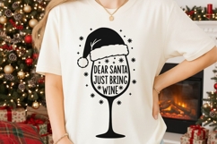 Dear Santa Just Bring Wine Svg, Wine lover Christmas Svg. Product Image 2